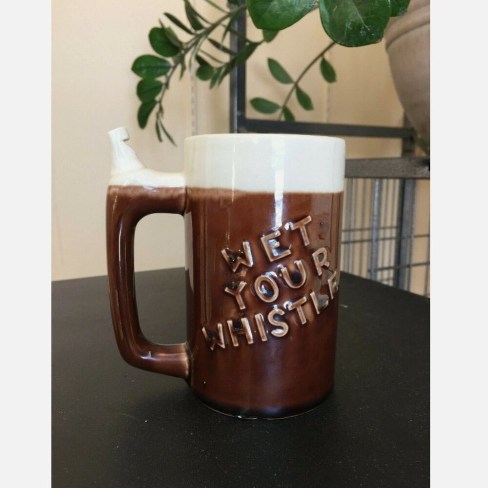 Vintage Whistle for your Beer Wet your Whistle Mug Art Pottery Collectable